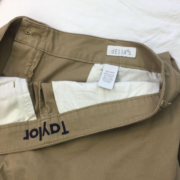 DELIA*s KHAKI CHINOS PANTS STRAIGHT LEG TAN WOMENS 13/14 R - Picture 7 of 14